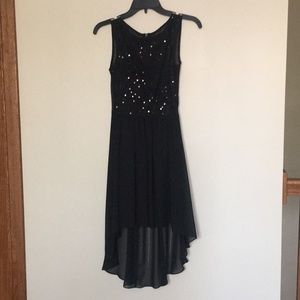 Black lace Hi-Lo homecoming or event dress